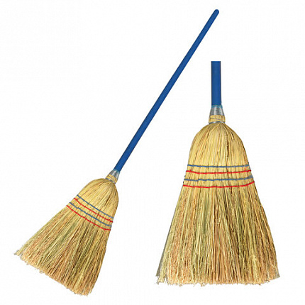 Веник-метла сорго LAIMA 1, натуральный, прошивной, с деревянным черенком 95 см, средний, 360х280 мм, 601336