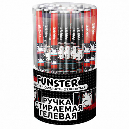 Ручка стираемая гелевая с принтом FUNSTER "MANGA ANIME", СИНЯЯ, корпус ассорти, игольчатый наконечник 0,5 мм, линия 0,35 мм, 144413