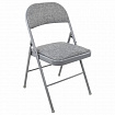 Стул складной BRABIX "Golf Plus CF-003 КОМФОРТ", серый каркас, серая ткань, 532890