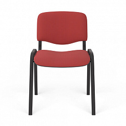 Стул для персонала и посетителей "ИЗО", черный каркас, ткань черно-красная, В-9/С-16