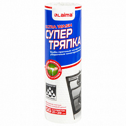 Салфетки уборочные многоразовые особо прочные 56 штук, СУПЕРТРЯПКА 21х28 см, LAIMA ULTRA WASH, 607996