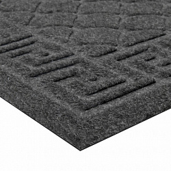 Коврик придверный 60х90 см, СЕРЫЙ, грязезащитный, 430 г/м2, фактурный рисунок ЧЕШУЙКИ, ЛЮБАША, 701061