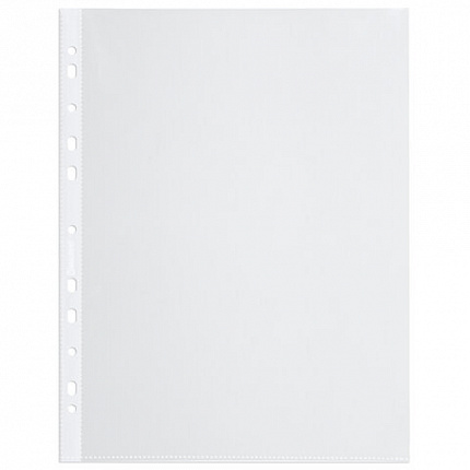 Папки-файлы перфорированные А4 BRAUBERG "EXTRA 1000", КОМПЛЕКТ 50 шт., гладкие, ПЛОТНЫЕ, 100 мкм, 229672