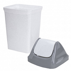 Ведро мусорное с КРЫШКОЙ (качающейся) 25 литров, "СВИНГ", 58х32х28 см, серое, IDEA, М 2463
