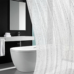 Шторка для ванной EVA, 180х200 см, кольца в комплекте, БЕЛАЯ ЛЕДЯНАЯ СВЕЖЕСТЬ, PRIMILA (ПРИМИЛА), 700099