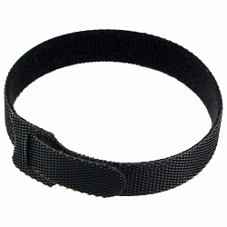 Хомуты-липучки 200x11 мм на основе ленты Velcro, CABLEXPERT, черные (12 шт.), VT-200x11BK