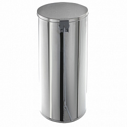 Урна для мусора с педалью 50 литров, УСИЛЕННОЕ, кольцо под мешок, хром, нержавеющая сталь, ТИТАН