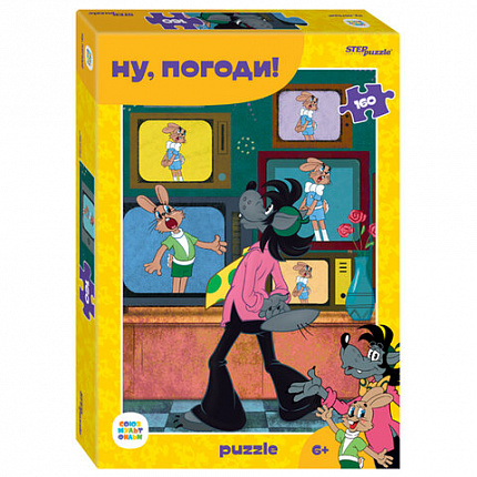 Пазл картонный 160 элементов, лицензия Советские мультфильмы, АССОРТИ, поле 24х34,5 с
