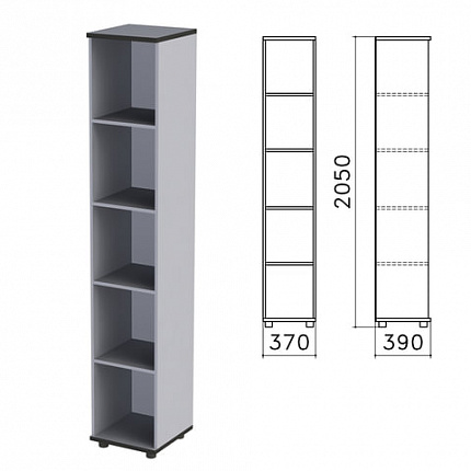 Шкаф (стеллаж) "Монолит", 370х390х2050 мм, 4 полки, цвет серый, КМ45.11