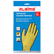 Перчатки МНОГОРАЗОВЫЕ латексные LAIMA "СТАНДАРТ", х/б напыление, ПЛОТНЫЕ, размер 9-10, XL (очень большой), желтые, вес 48 г, 600782