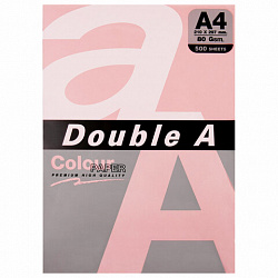 Бумага цветная DOUBLE A, А4, 80 г/м2, 500 л., пастель, розовый фламинго