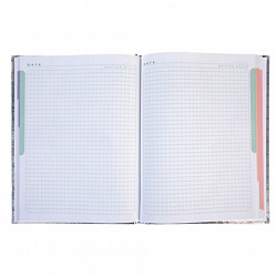 Блокнот А5 167х216 мм, 80 л., твёрдый, бумвинил "METALLIC", клетка, блок 5 цв., HATBER, золото, 084778, 80ББ5В1