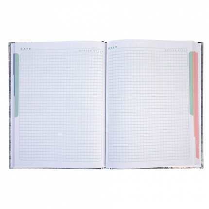 Блокнот А5 167х216 мм, 80 л., твёрдый, бумвинил "METALLIC", клетка, блок 5 цв., HATBER, золото, 084778, 80ББ5В1