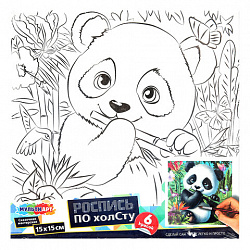 Картина детская по контуру, АССОРТИ 7 видов, 15х15 см, на подрамнике, акрил, кисти, МУЛЬТИ АРТ, 5902