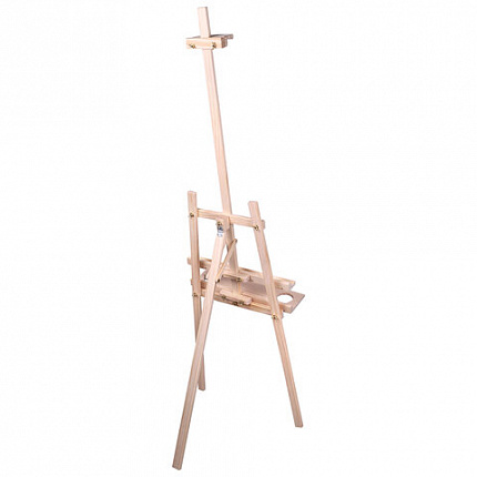 Мольберт напольный из сосны Лира с полкой, 170х55х70 см, высота холста до 107 см, BRAUBERG ART CLASSIC, 192261