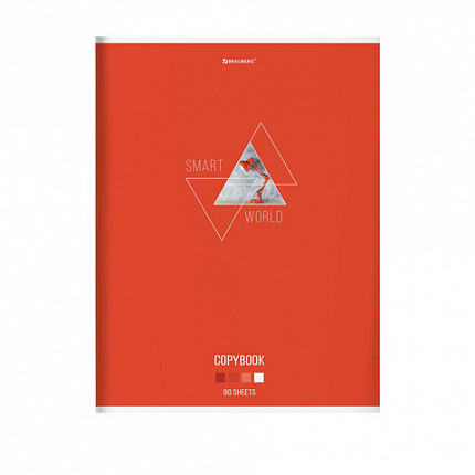 Тетрадь А4, 80 л., BRAUBERG, скоба, клетка, глянцевый лак, "SMART", 404048