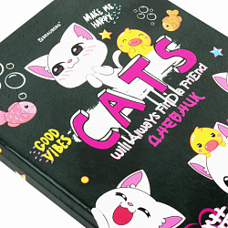 Дневник 1-4 класс 48 л., твердый, BRAUBERG, глянцевая ламинация, с подсказом, "CATS & DUCK", 106831