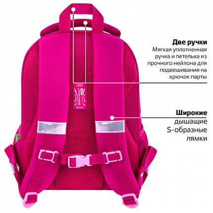 Ранец BRAUBERG KIDS START, 1 отделение, 2 кармана, "Девочка-аниме", 35х26х13 см, 272094