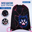 Мешок для обуви BRAUBERG PREMIUM, карман, подкладка, светоотражайка, 43х33 см, "Pink lava", 273441