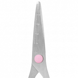 Ножницы BRAUBERG KIDS 130 мм, ручки розовые, закругленные лезвия с линейкой, 274063