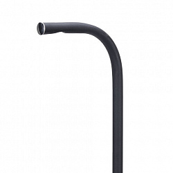 Совок для мусора 28х19см металл, ПРОЧНЫЙ высокая Г-образная ручка 75см, порошковый окрас, темно-серый, дом, офис, улица, ГРАНДМАСТЕР, 700351