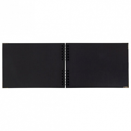 Фотоальбом 21х30 см, 40 черных листов, уголки/стикеры/ручка/клей/трафареты/маркеры, BRG Black, 880654