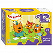 Пазл картонный 12 элементов, MAXI "Три кота", АССОРТИ, поле 21,4х15,4 см, STEP PUZZLE