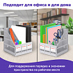 Лоток вертикальный для бумаг BRAUBERG "SMART-MAXI" (254х255х297 мм), 3 отделения, сетчатый, сборный, серый, 231524