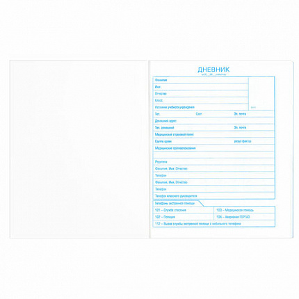 Дневник БЕЛЫЙ, HATBER, на скобе, обложка мелованный картон, 005189, 40Д5B_03610