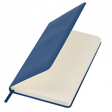 Ежедневник недатированный А5 138х213 мм, BRAUBERG "Base", под кожу, 160 л., синий, 116258