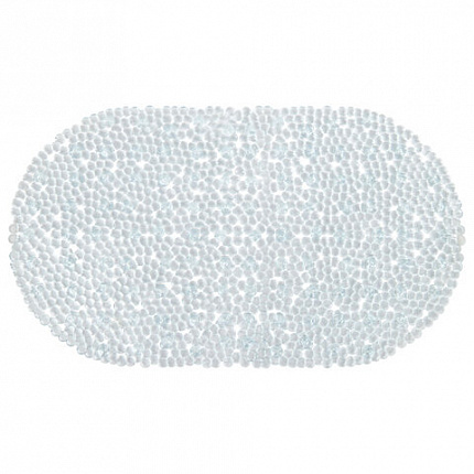 Коврик для ванны противоскользящий 69х39 см, "Капли", овальный, прозрачный, ПВХ, PRIMILA (ПРИМИЛА), 700375