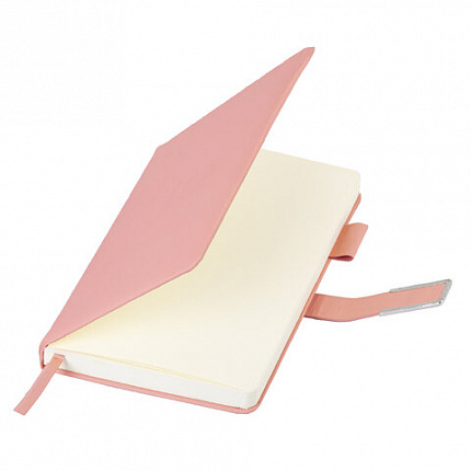 Ежедневник недатированный А5 143х210мм BRAUBERG Deluxe, под кожу, магнит 160л, розовый, 117143