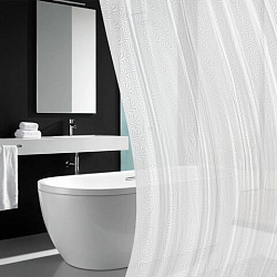 Шторка для ванной EVA, 180х180 см, кольца в комплекте, БЕЛАЯ ГОЛОГРАФИЯ, PRIMILA (ПРИМИЛА), 700102