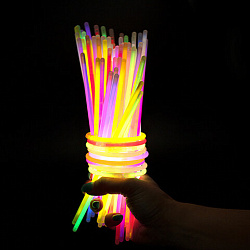 Светящиеся (неоновые) палочки 100 штук + 5 в ПОДАРОК! в тубе, ассорти, ЗОЛОТАЯ СКАЗКА, 662596
