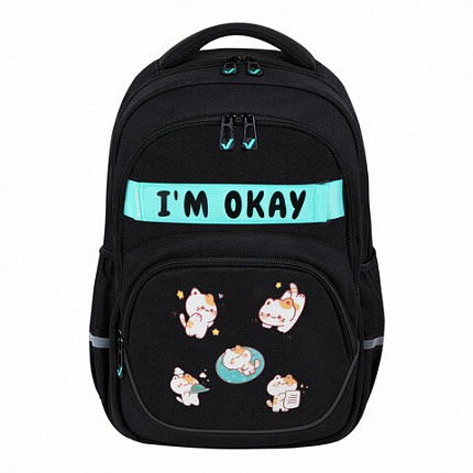 Рюкзак BRAUBERG MOTION, 2 отделения, 3 кармана, "Positive cats", 41х28х17 см, 273114