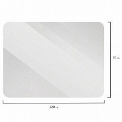 Коврик защитный напольный BRABIX, поликарбонат, 90х120 см, глянец, толщина 0,8 мм, рулон в коробе, 608711, 1008091200