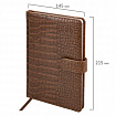 Еженедельник датированный 2026 А5 145х215 мм, BRAUBERG "Party", под кожу, коричневый, 117177