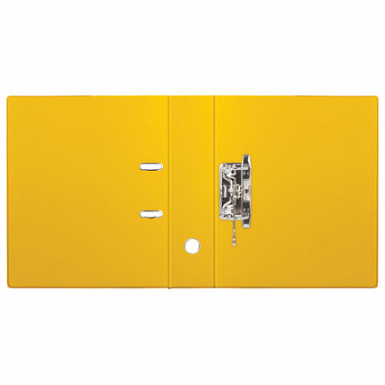 Папка-регистратор BRAUBERG с двухсторонним покрытием из ПВХ, 70 мм, желтая, 222650