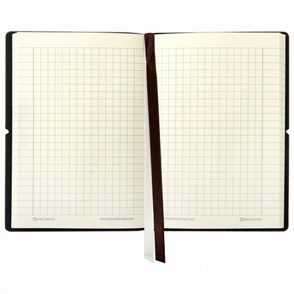 Блокнот МАЛЫЙ ФОРМАТ (100х150 мм) А6, BRAUBERG "Western", 128 л., гладкий кожзам, резинка, клетка, коричневый, 125241