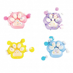 Игрушка-антистресс "ДВУХЦВЕТНАЯ КОШАЧЬЯ ЛАПКА С ПОМПОНАМИ", 7х6 см, ассорти 4 вида, дисплей, JOLLY JOT (ДЖОЛЛИ ДЖОТ), 665768