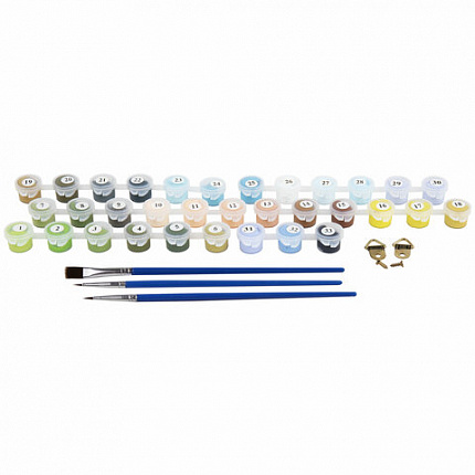 Картина по номерам 40х50 см, ОСТРОВ СОКРОВИЩ "Пейзаж с рекой", на подрамнике, акрил, кисти, 663289