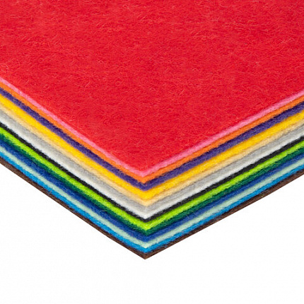 Фетр супер жесткий А4, 1 мм, 10 листов, 10 цветов, плотность 160 г/м2, ОСТРОВ СОКРОВИЩ, 665667