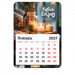 Календарь отрывной на магните на 2027 г., BRAUBERG, 130x180 мм, склейка, "Relax", 118480