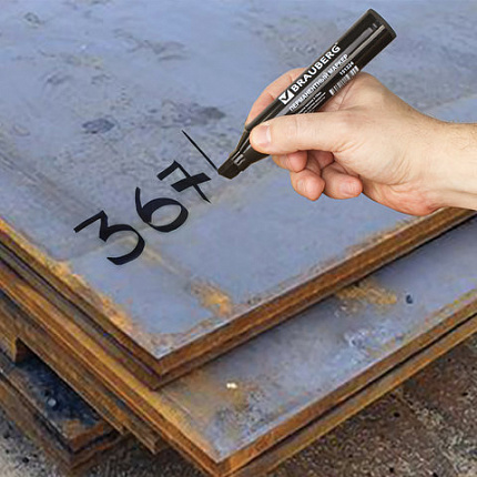 Маркер перманентный BRAUBERG "JUMBO", ЧЕРНЫЙ, ШИРОКАЯ ЛИНИЯ ПИСЬМА, скошенный наконечник, 3-10 мм, 151224