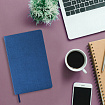 Ежедневник недатированный А5 138х213 мм BRAUBERG "Metallic", под кожу, 136 л., гибкий, синий, 113376