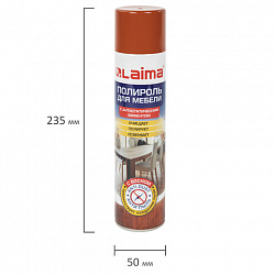 Полироль для мебели LAIMA "Антипыль" с воском и антистатиком, 300 мл, аэрозоль, 606511