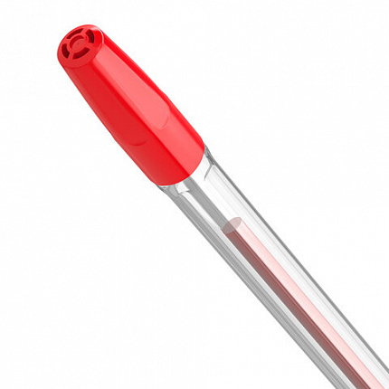 Ручка шариковая BRAUBERG "M-500 CLASSIC", КРАСНАЯ, корпус прозрачный, узел 0,7 мм, линия письма 0,35 мм, 143446