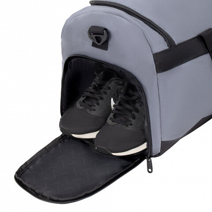 Сумка спортивная HEIKKI MOVE RENOWNED (ХЕЙКИ), отделение для обуви, серая, 28x51x26 см, 273910