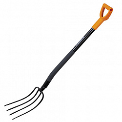 Вилы садовые стальные 22х30 см, ОБЩАЯ ДЛИНА 120 см, черенок сталь, V-ручка, RABBITEX (РАББИТЕКС) "STRONG METAL", 700490