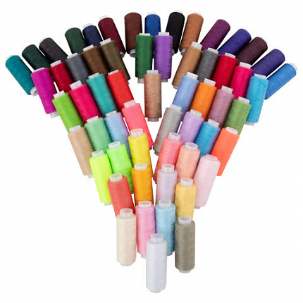 Нитки швейные 40/2, 200 м, полиэстер, НАБОР 60 цветов, DEVELIA (Девелиа), 609629